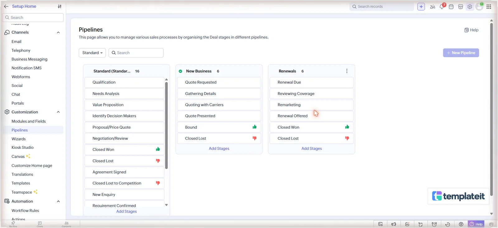 The New Business and Renewals pipelines