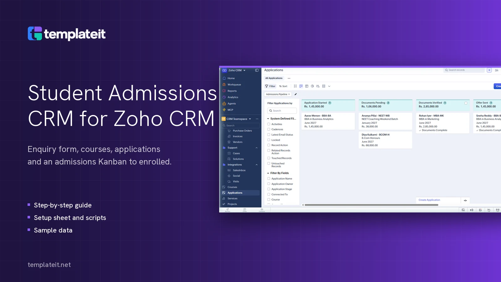 Student Admissions CRM for Zoho CRM